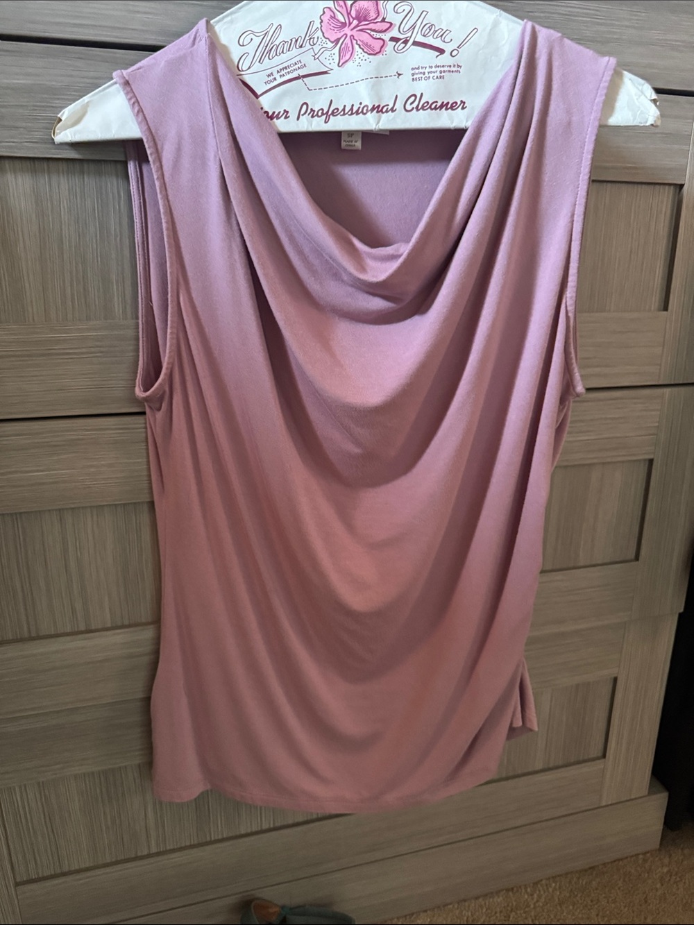 nine britton Draped Cowl Neck Sleeveless Camisole - Dusty Rose